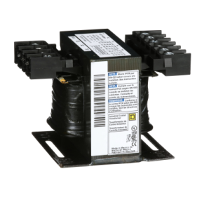 Schneider Electric Control Transformer; 100 VA; 208V/360V/416V/520V; 220V/380V/440V/550V; 230V/400V/460V/575V; 240V/416V/480V/600V Primary; 85V/104V/115V; 90V/110V/120V; 95V/115V/125V; 99V/120V/130V Secondary; Single-Phase; No Fusing
